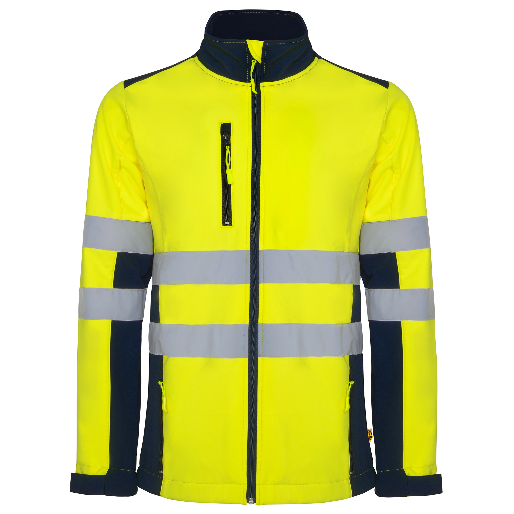 softshell alta visibilidad ANTARES color marino y amarillo flúor