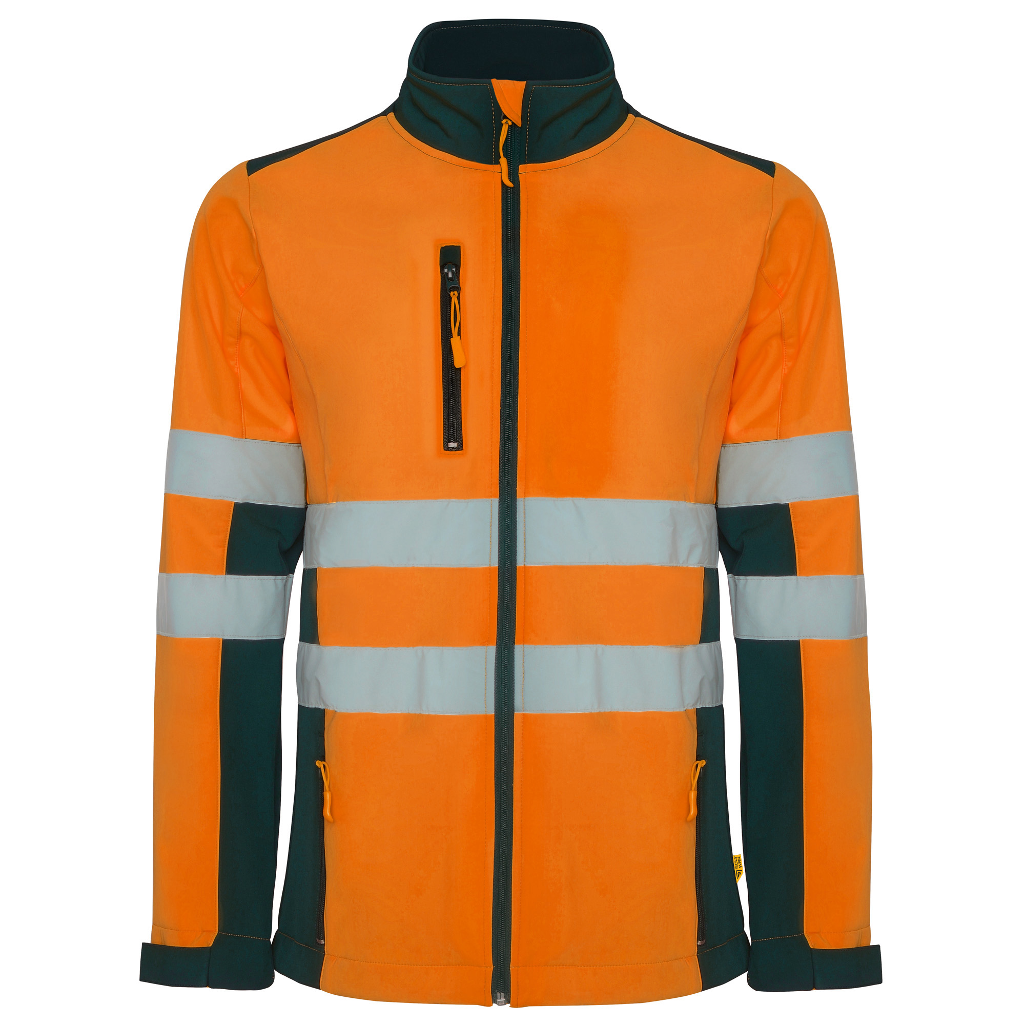 softshell alta visibilidad ANTARES color marino y naranja flúor
